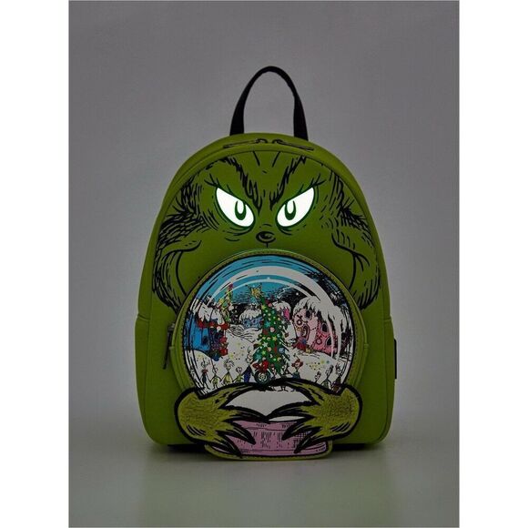 Loungefly How The Grinch Stole Christmas Snow Globe GITD Mini Backpack Set main image 4